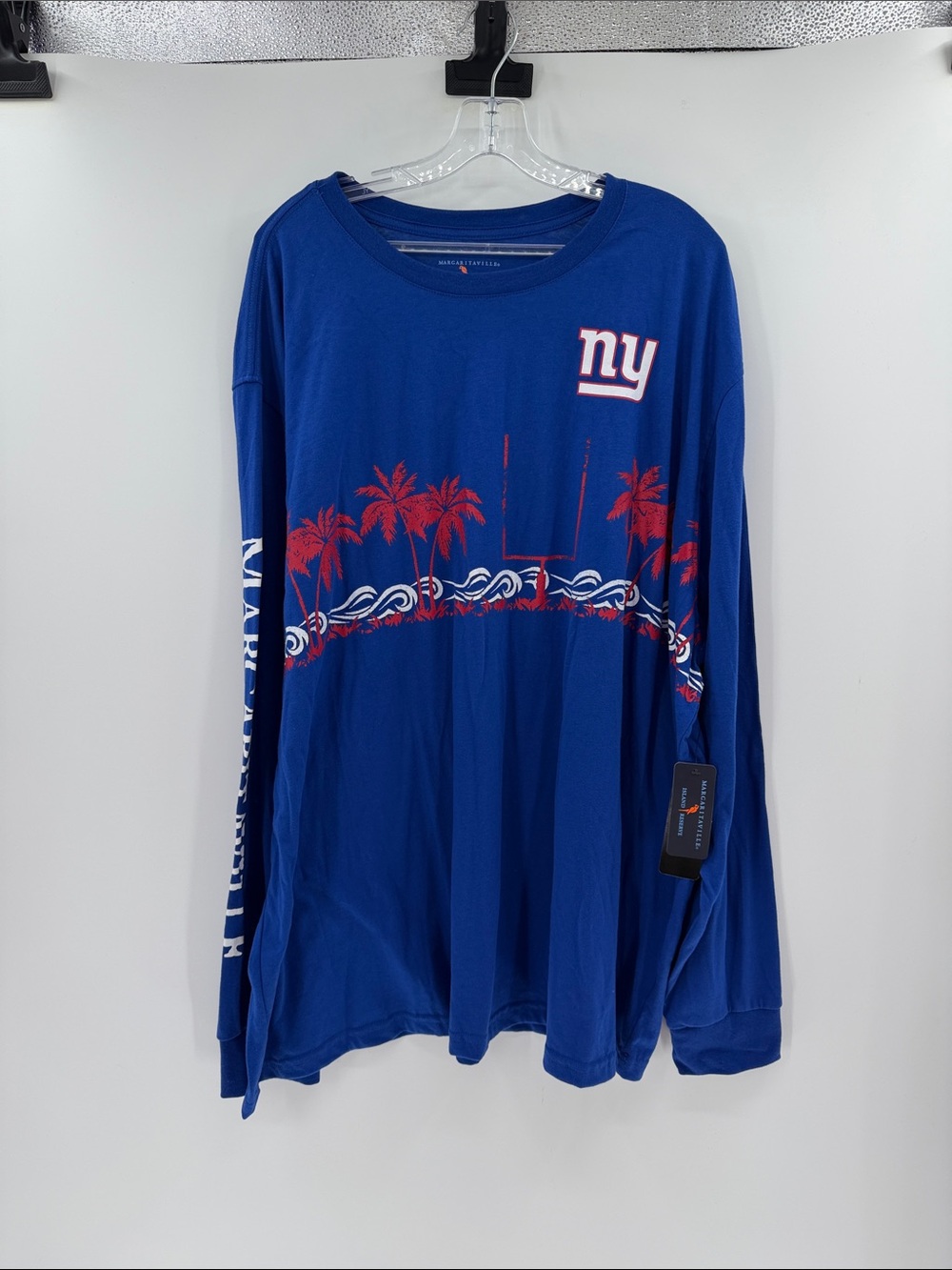 New York Giants Margaritaville Men's Long Sleeve Tee - Blue/Red - 3XL - NWT